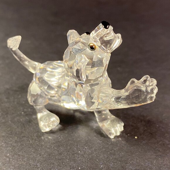 Swarovski Silver Crystal Figurine lion cub comes with display mirror- No box - Picture 8 of 9